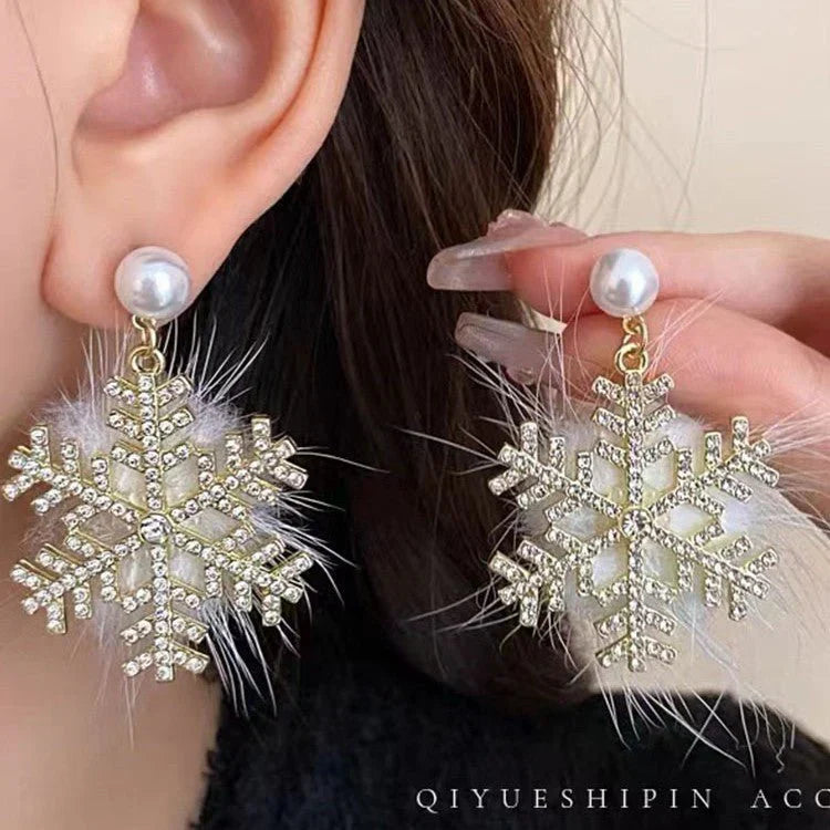 Christmas Snowflake Earrings Women